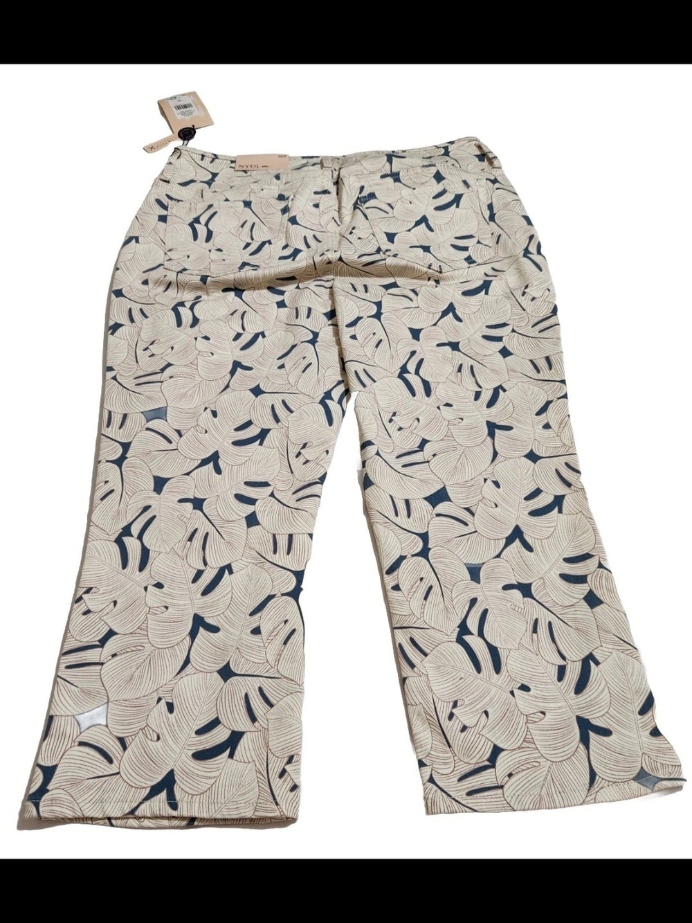 NYDJ Women's Jeans Size 10P Chloe Side Slit Capri Stretch Blue Multi  NWT 22 - Picture 2 of 11